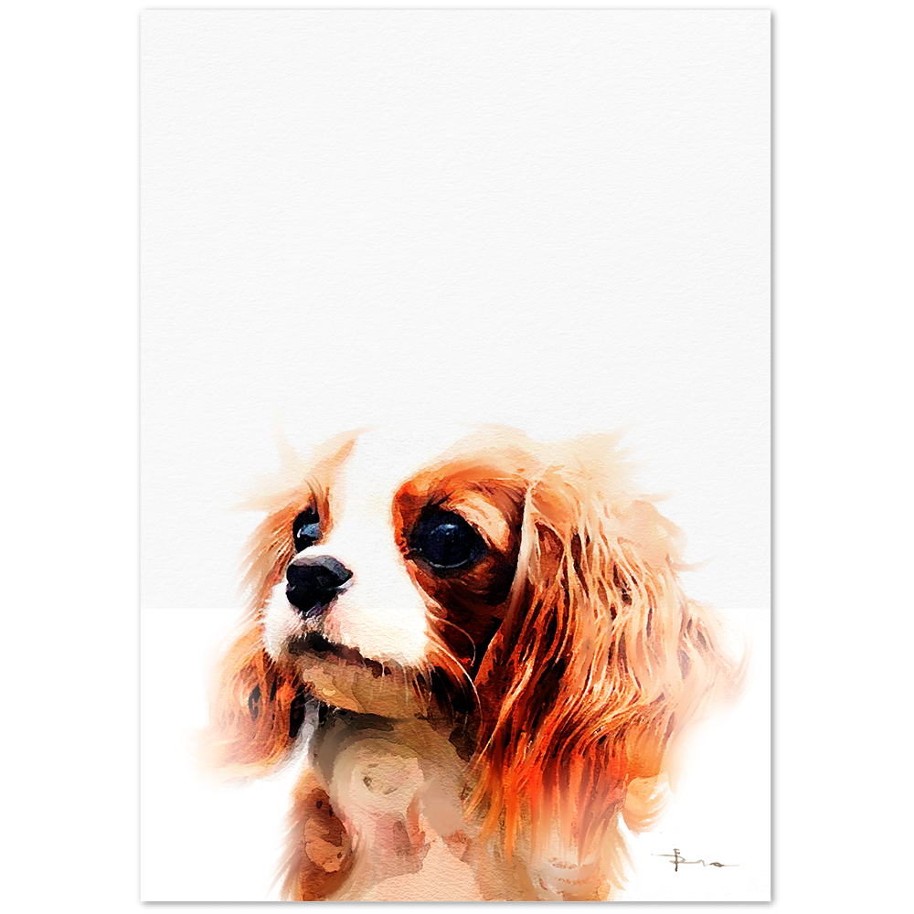Peek-a-boo Pet Portrait Original Watercolor Masterpiece.