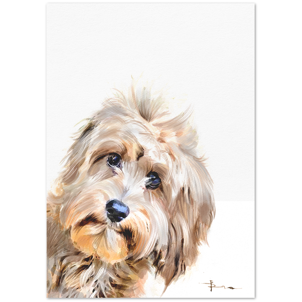 Peek-a-boo Pet Portrait Original Watercolor Masterpiece.