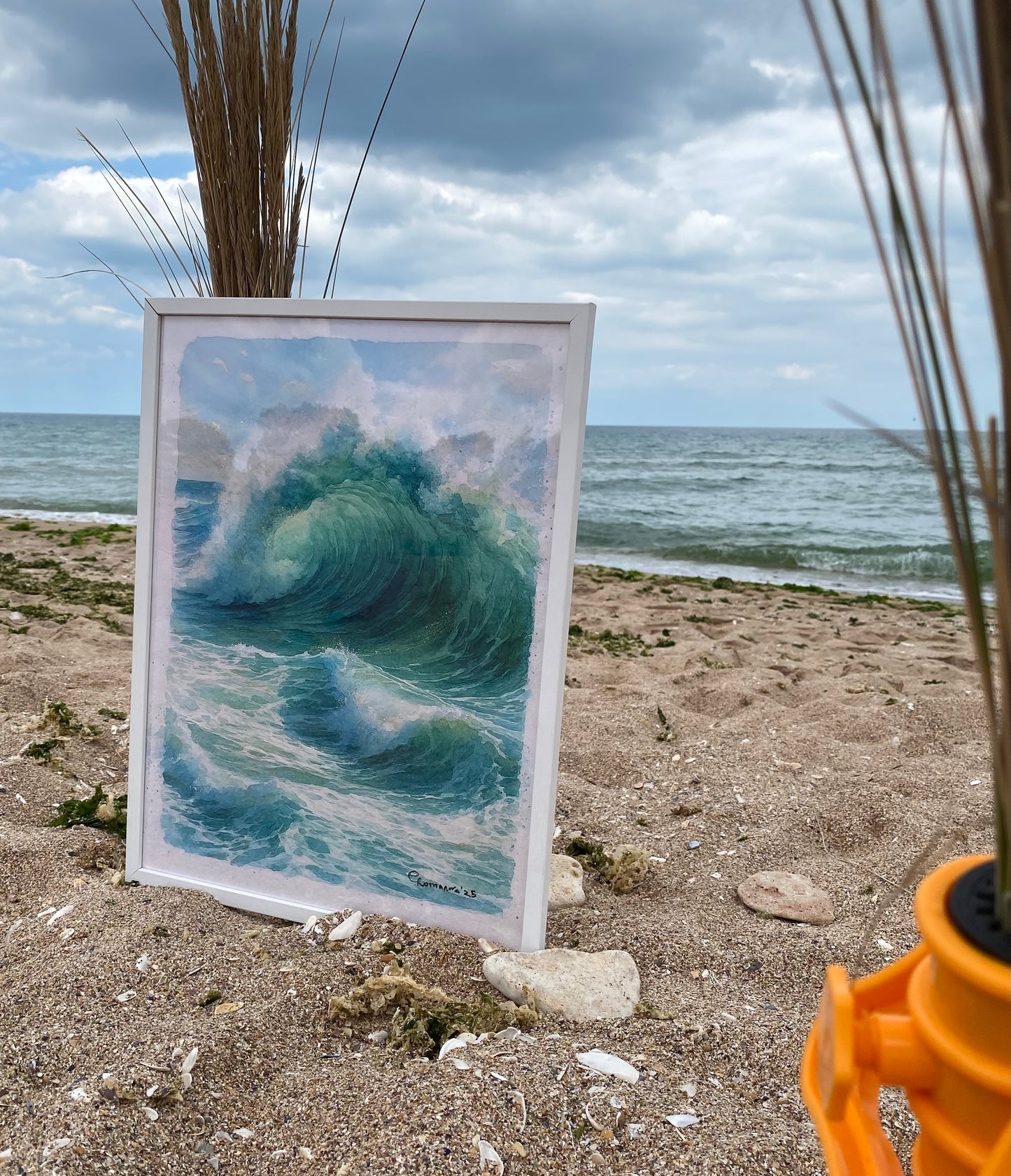 Watercolor Wave Landscape Painting
