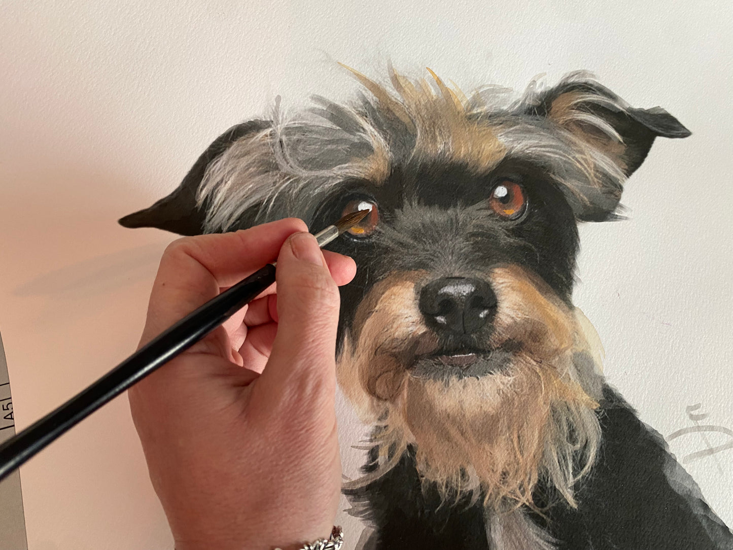 Peek-a-boo Pet Portrait Original Watercolor Masterpiece.