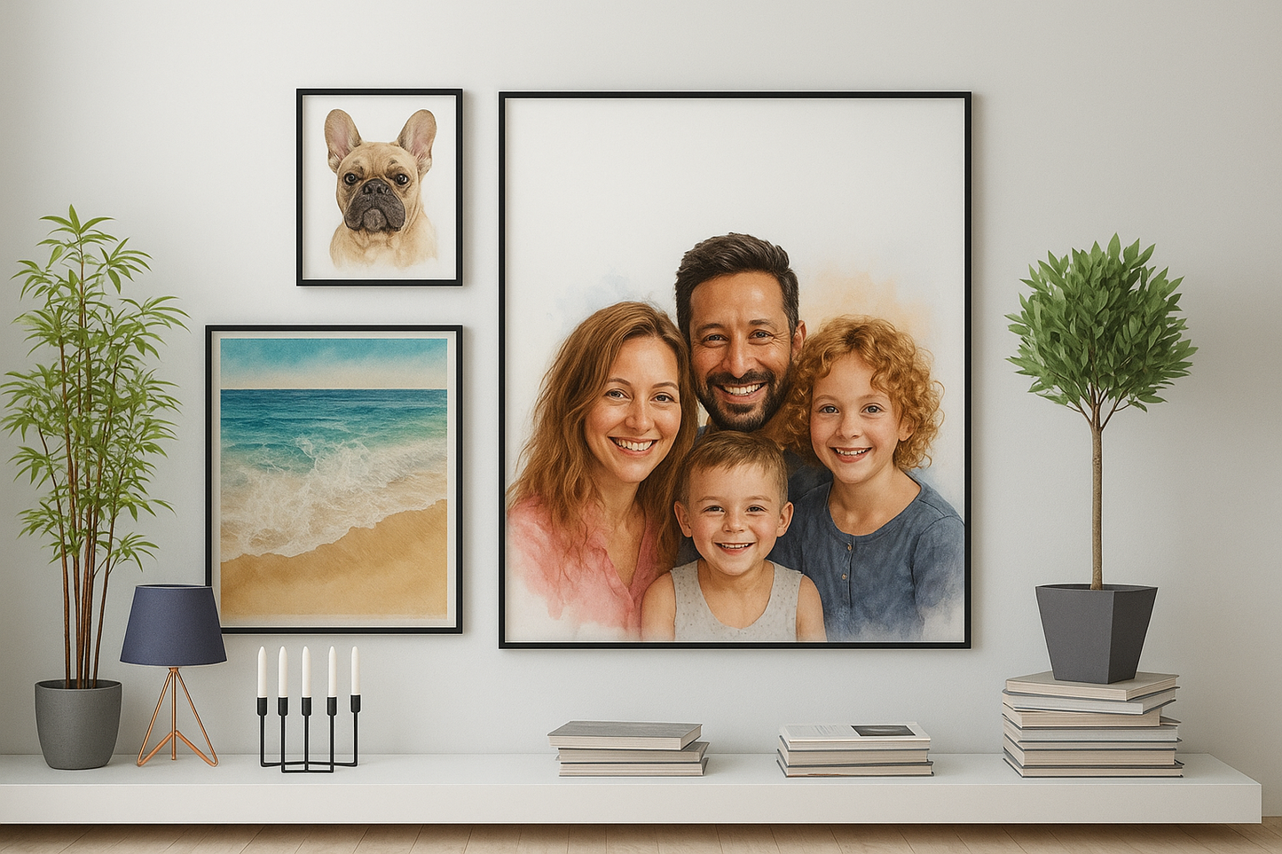 Custom Watercolor Family Portrait from you photo