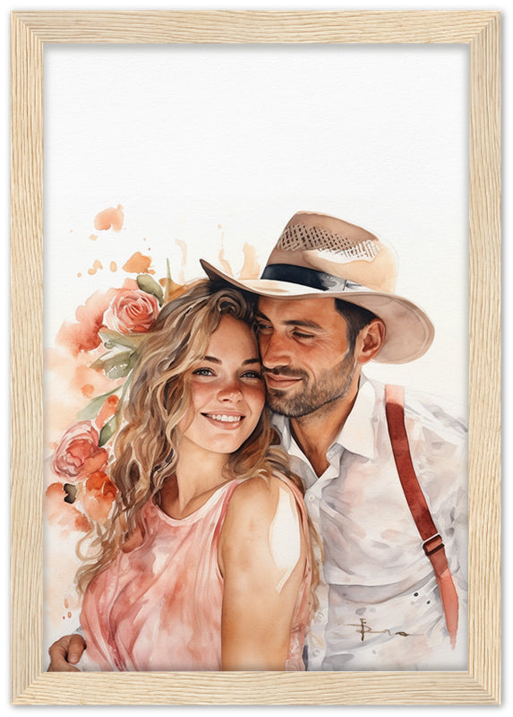 custom watercolor hand painted portrait
