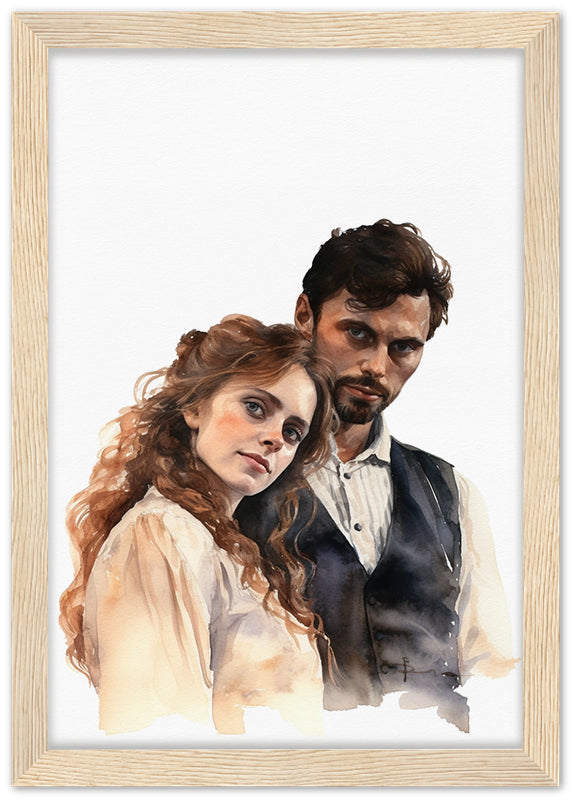 original watercolor anniversary portrait