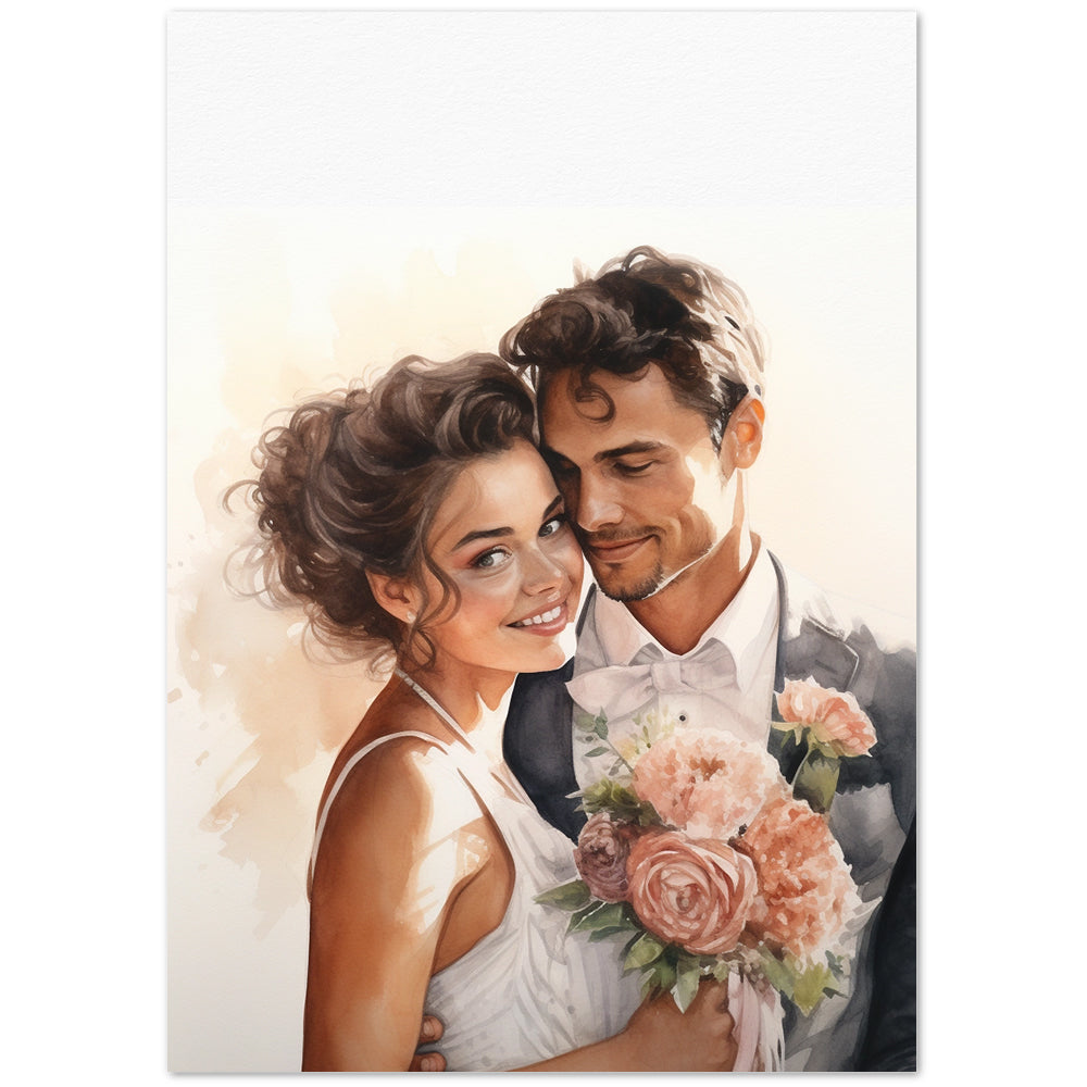 comission watercolor wedding gift