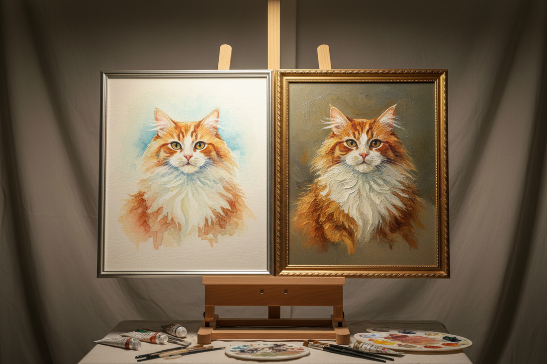Watercolor vs Canvas Pet Portraits: Which Is Right for You?