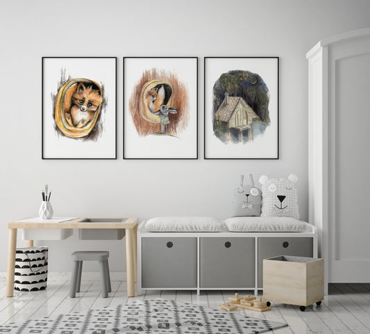 Children illustrated art print 