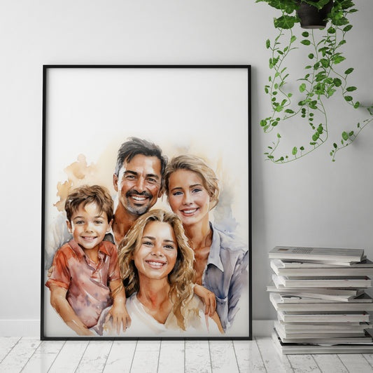 watercolor family portrait 