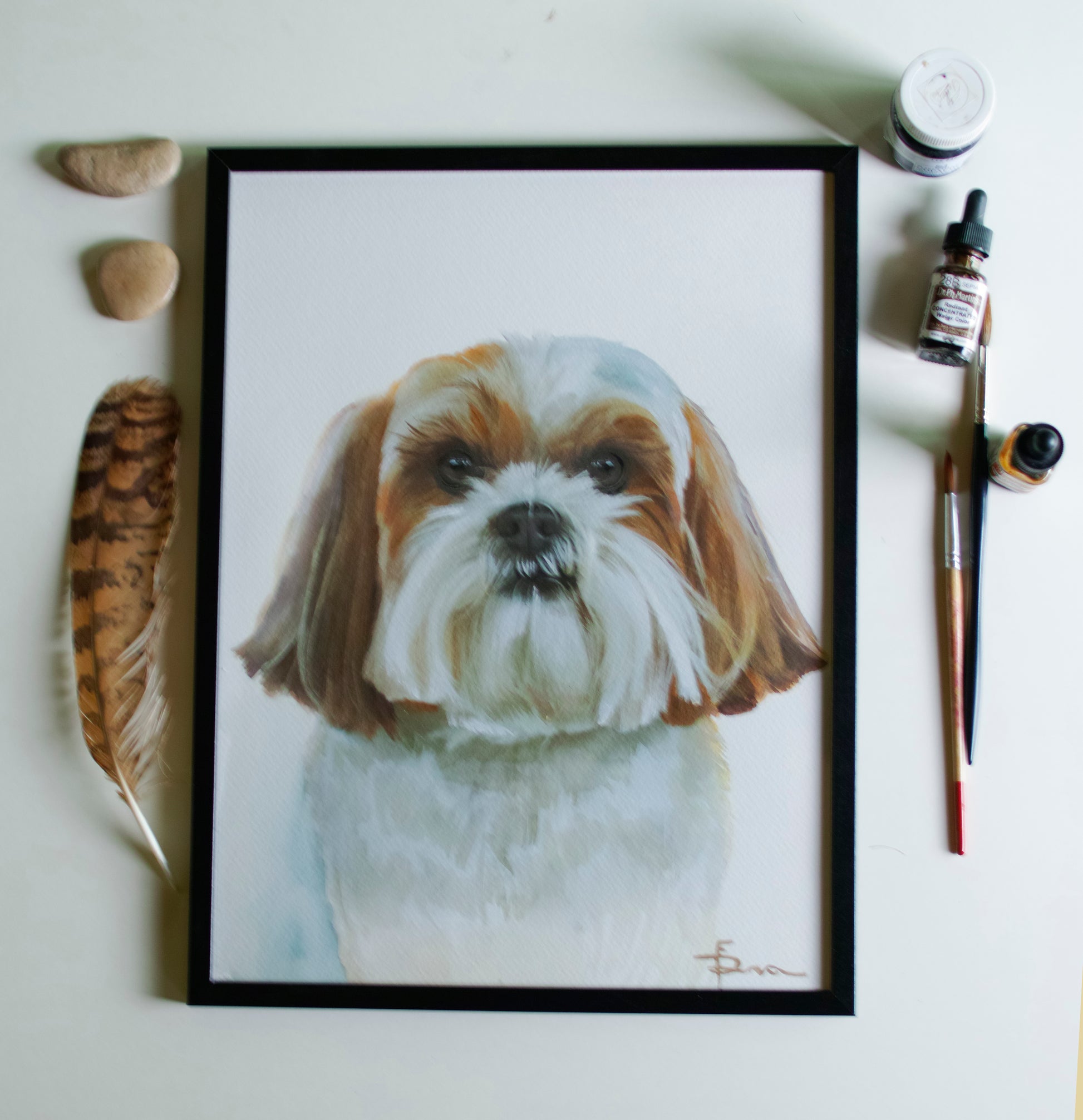 Watercolour pet portrait 