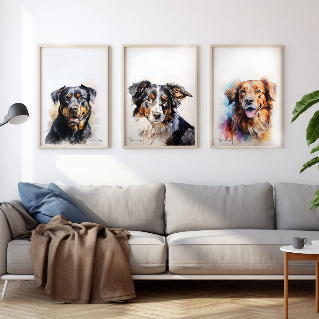 watercolor peekaboo pet portraits set