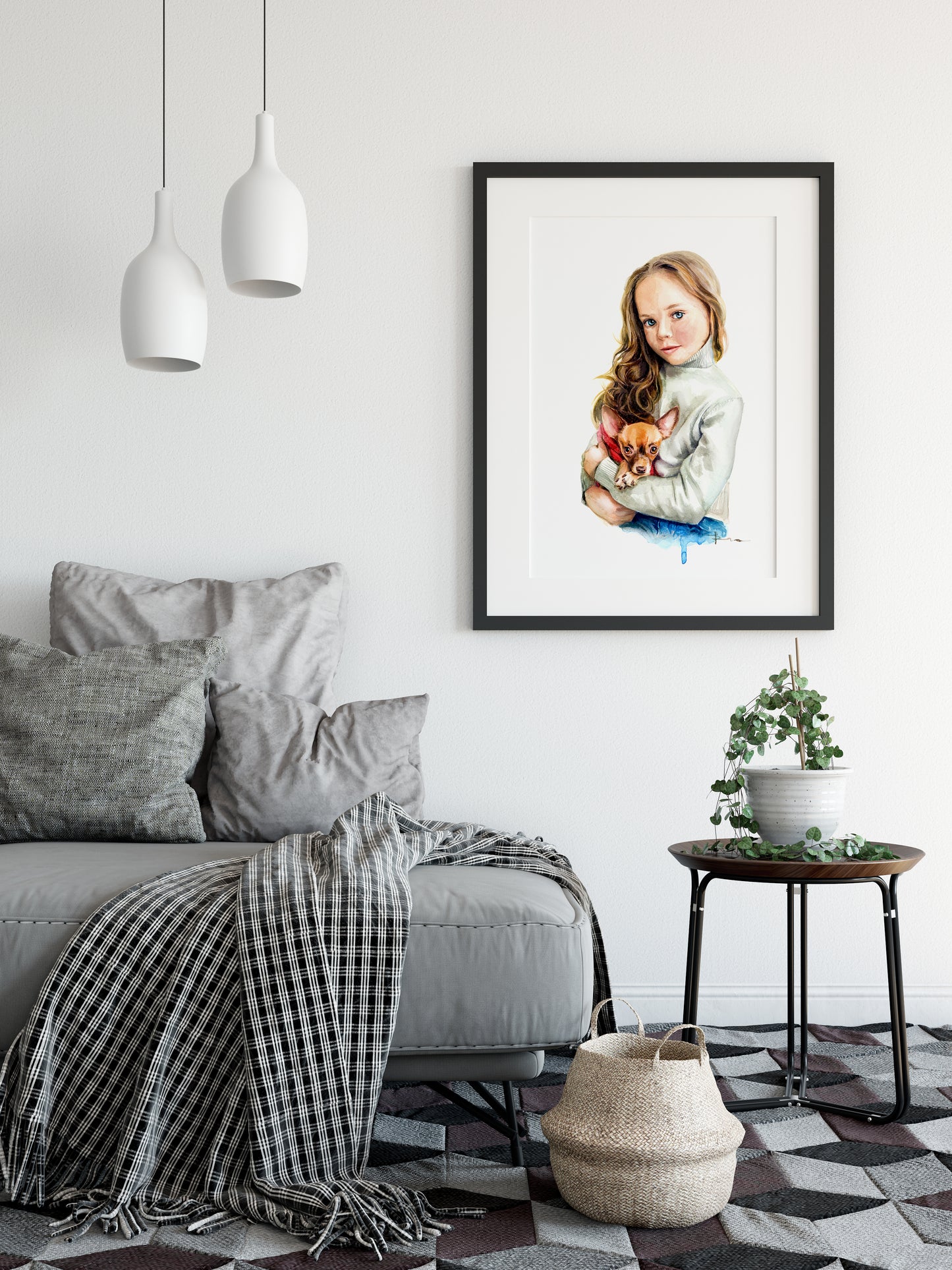 Custom Watercolor Family Portrait from you photo