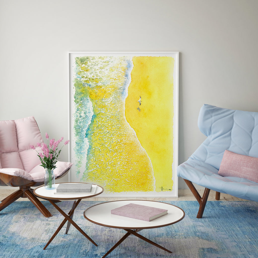 Beach Sea Landscape – Original Watercolor Painting