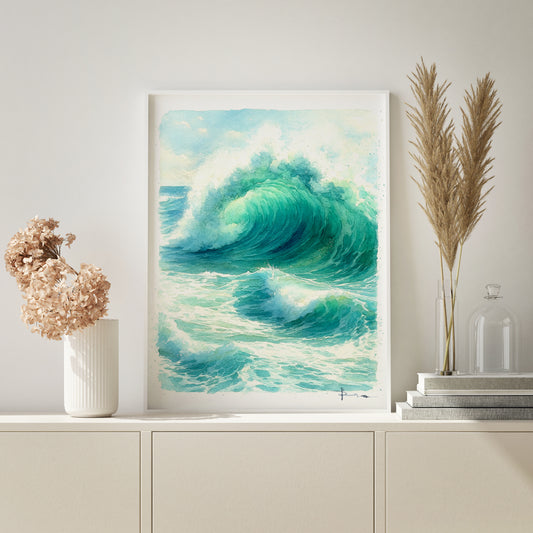 Watercolor Wave Landscape