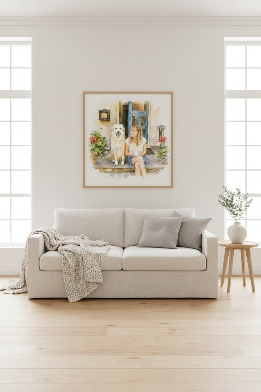 Custom Watercolor Portrait Illustration from Photo