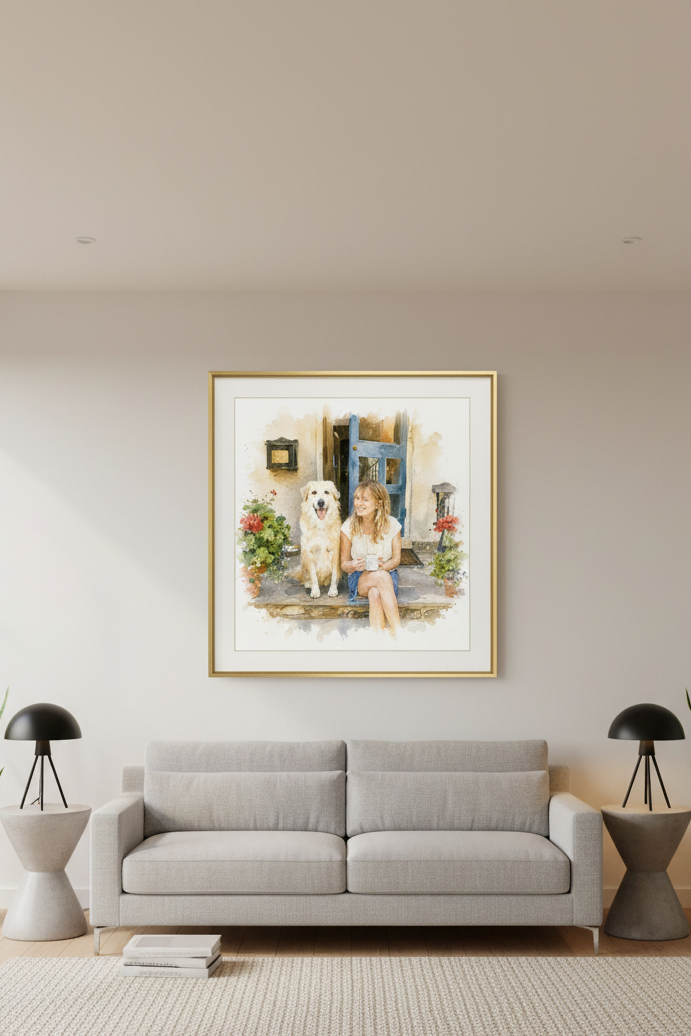 Custom Watercolor Portrait Illustration from Photo