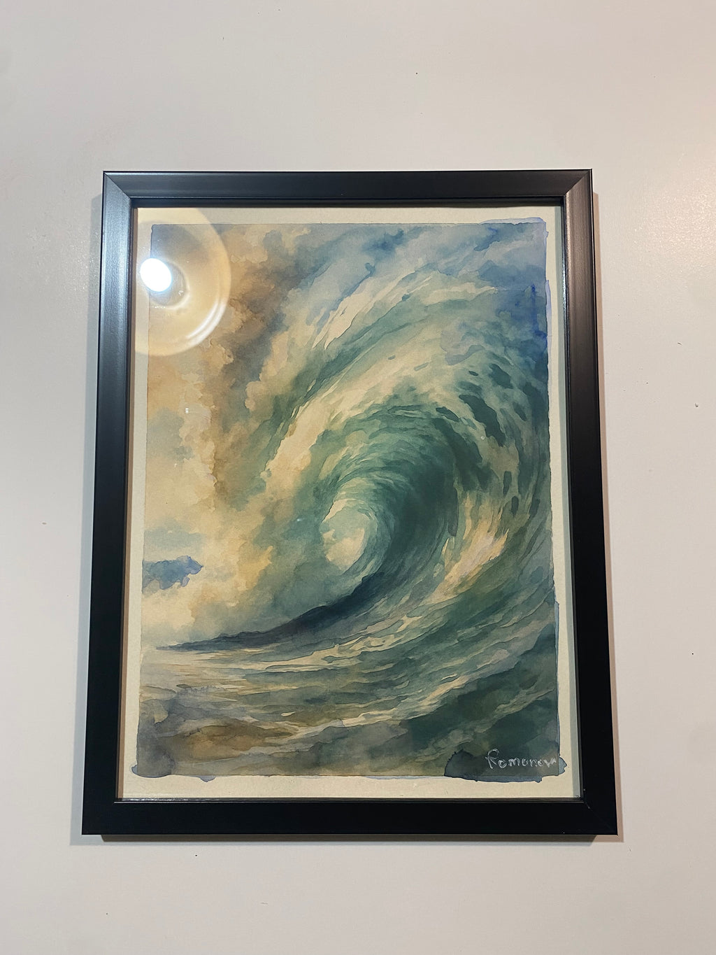 ocean wave watercolor wall art
