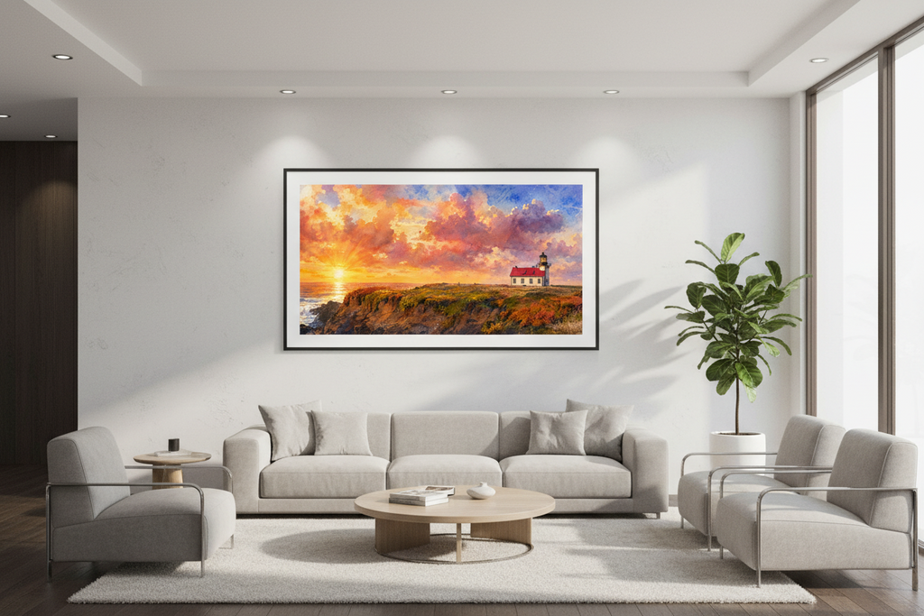 Watercolor landscape from photo