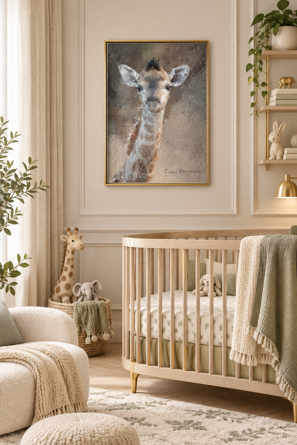 Baby Giraffe on Canvas Art for Nursery – 30 × 50 cm
