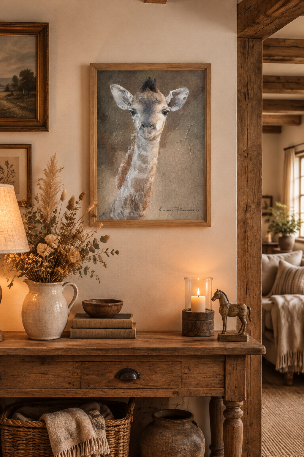Baby Giraffe on Canvas Art for Nursery – 30 × 50 cm