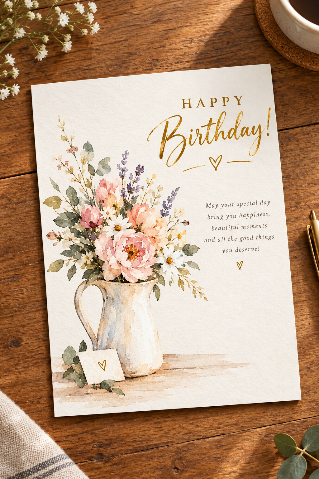 Happy Birthday greeting card | Romalena Art