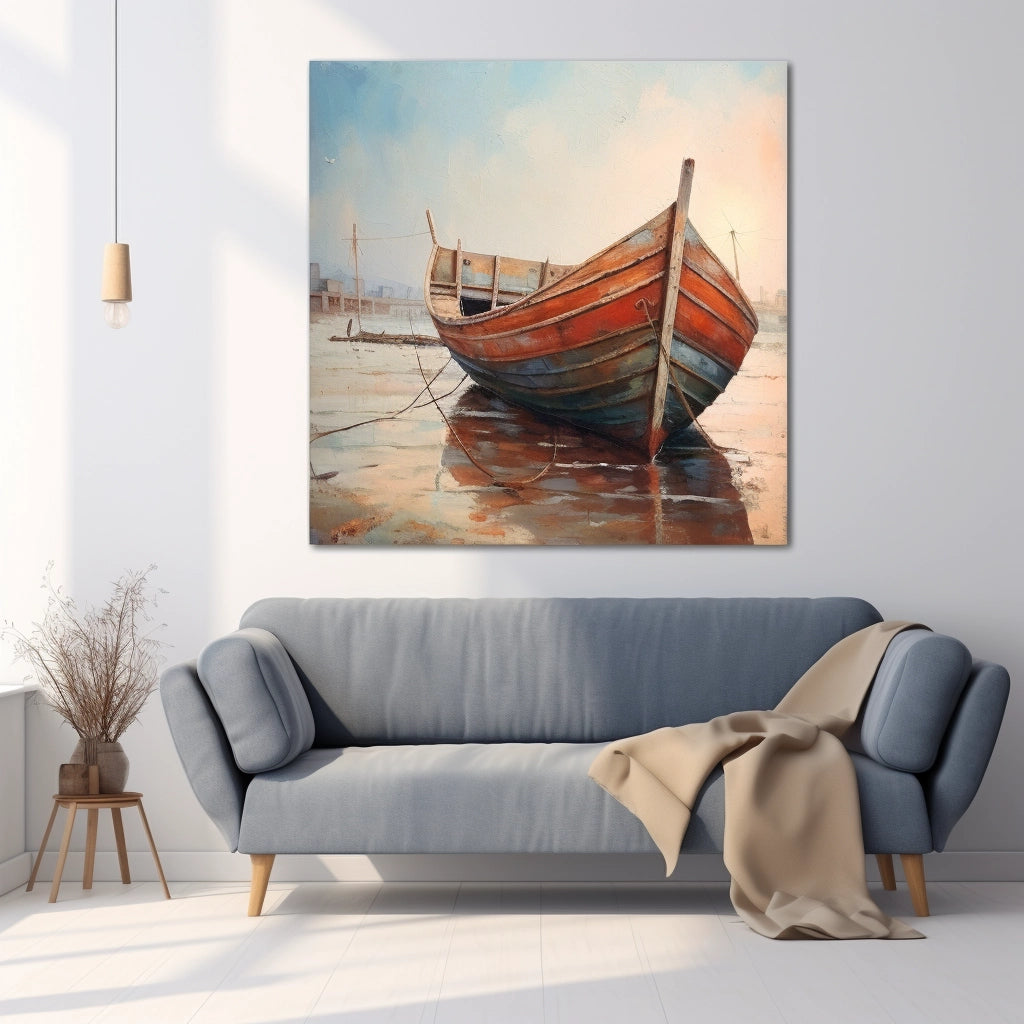 Original Boat Canvas Painting – Hand-Painted Maritime Art