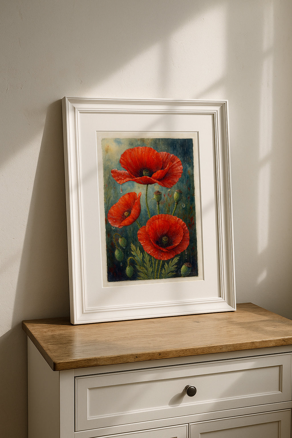 Poppy Flowers Watercolor Art Print | Hand-Painted Floral Wall Art