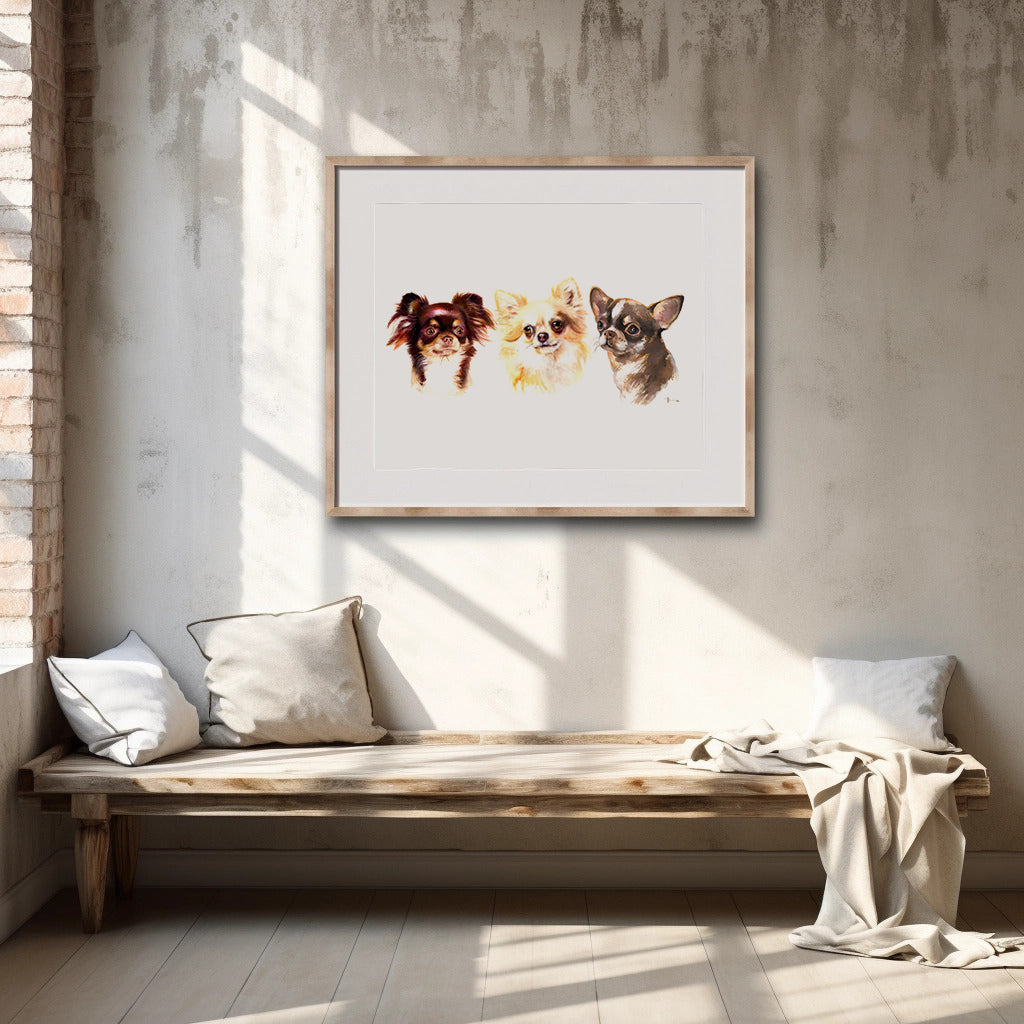 chihuahua watercolor portrait 