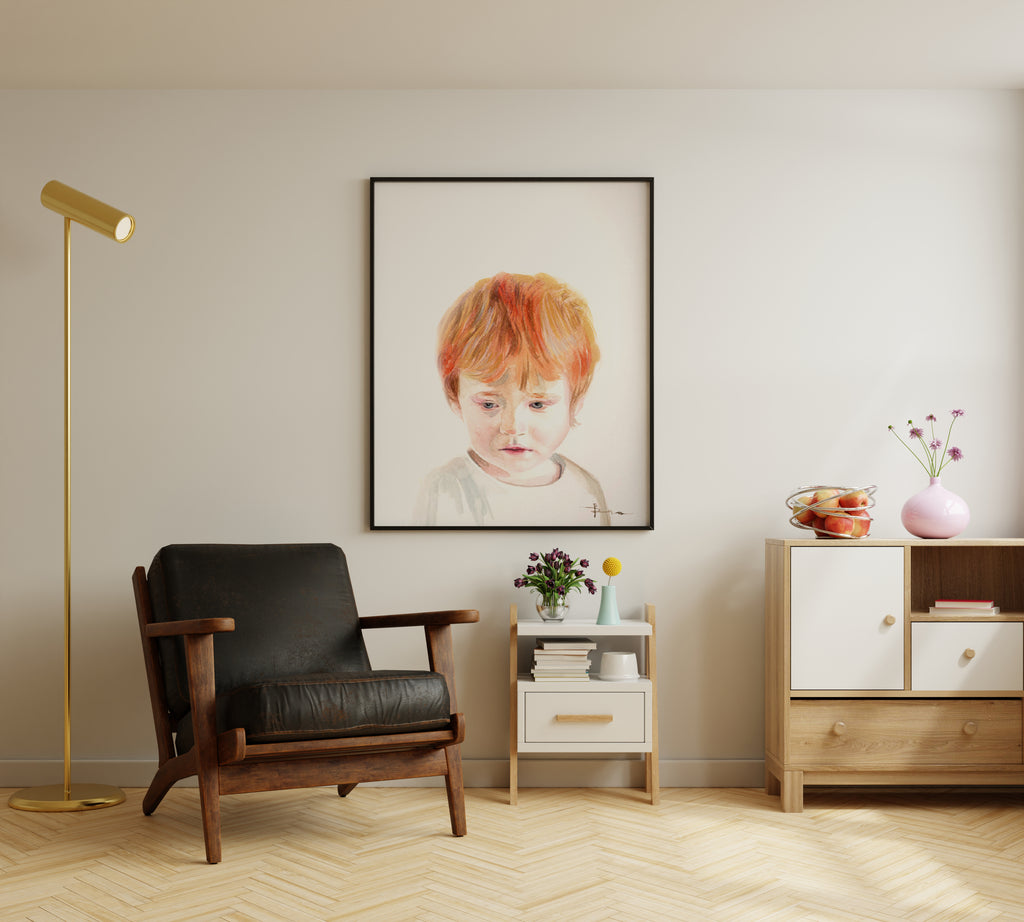 Watercolor portrait from photo by Romalena art