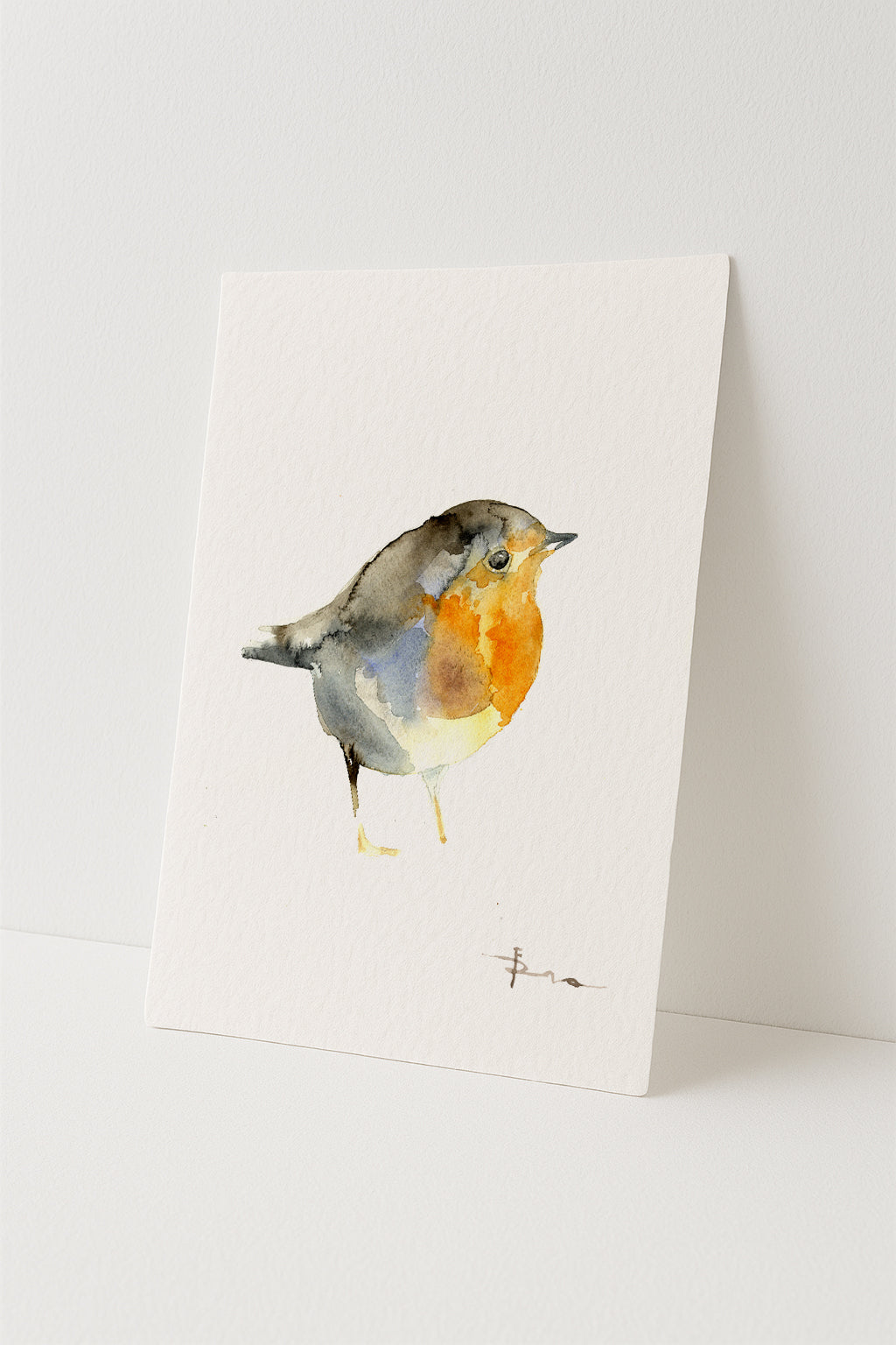 European Robin — Original Watercolor Painting 5x7 inch
