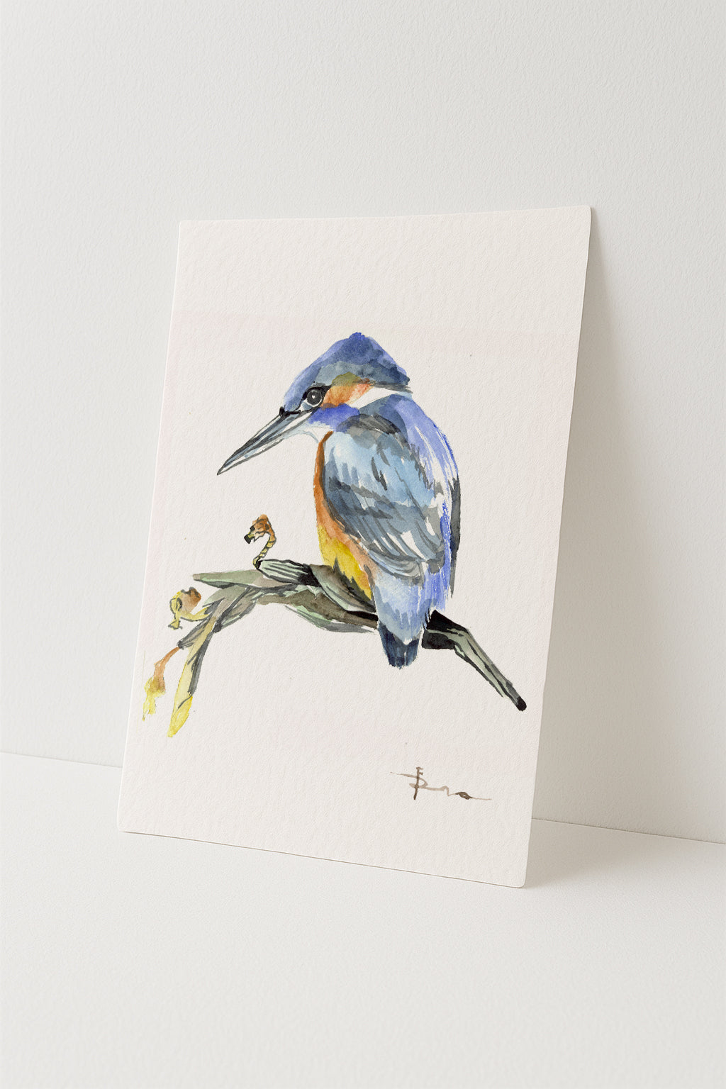 Common Kingfisher — Original Watercolor Painting | 5×7 inch