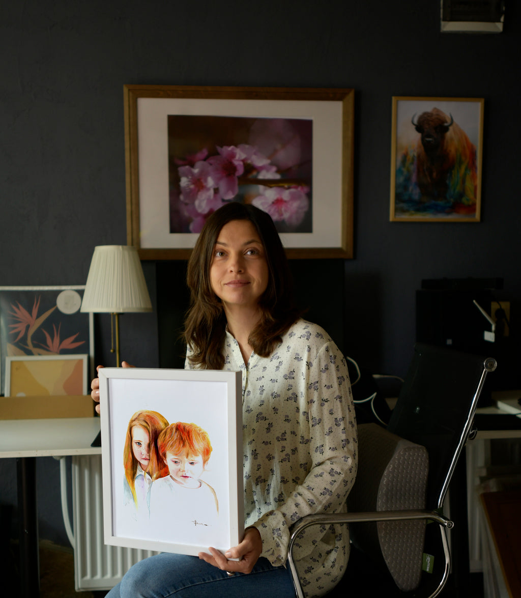 Watercolor portrait painting