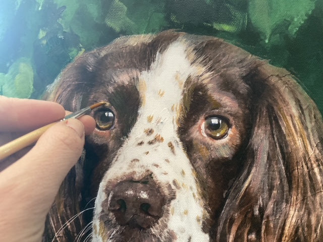oil canvas dog portrait