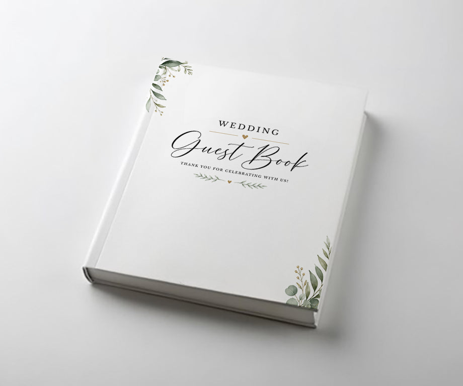Wedding Guest Book with Original Watercolor Art