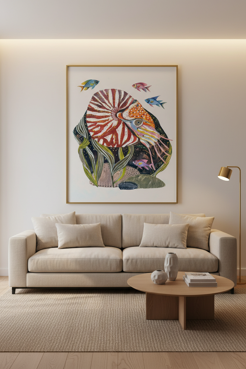 Nautilus Dream – Original Watercolor Wall Art 25x35 cm