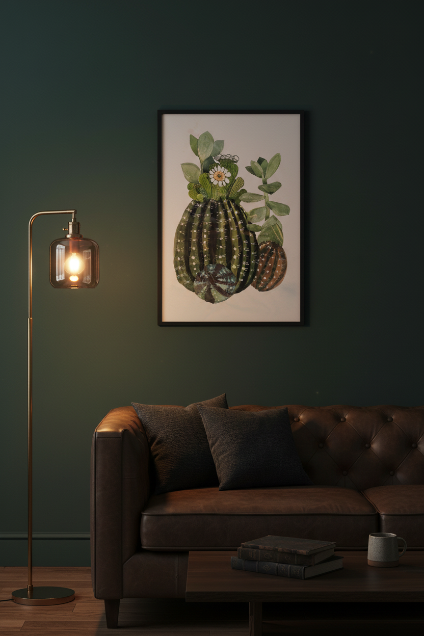 Botanical Cactus Wall Art Print | Original Watercolor Painting