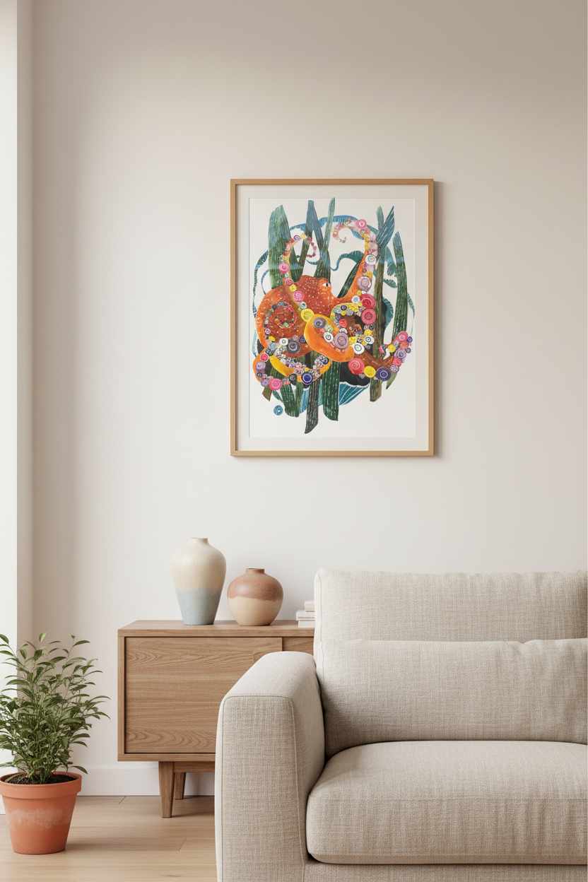 Octopus Garden – Original Watercolor Wall Art 25x35 cm