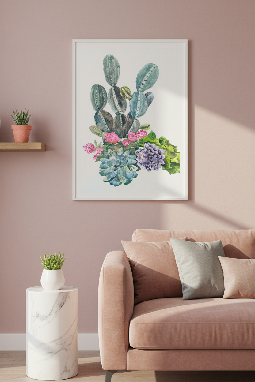 Succulent Garden – Cactus & Succulent Watercolor Wall Art