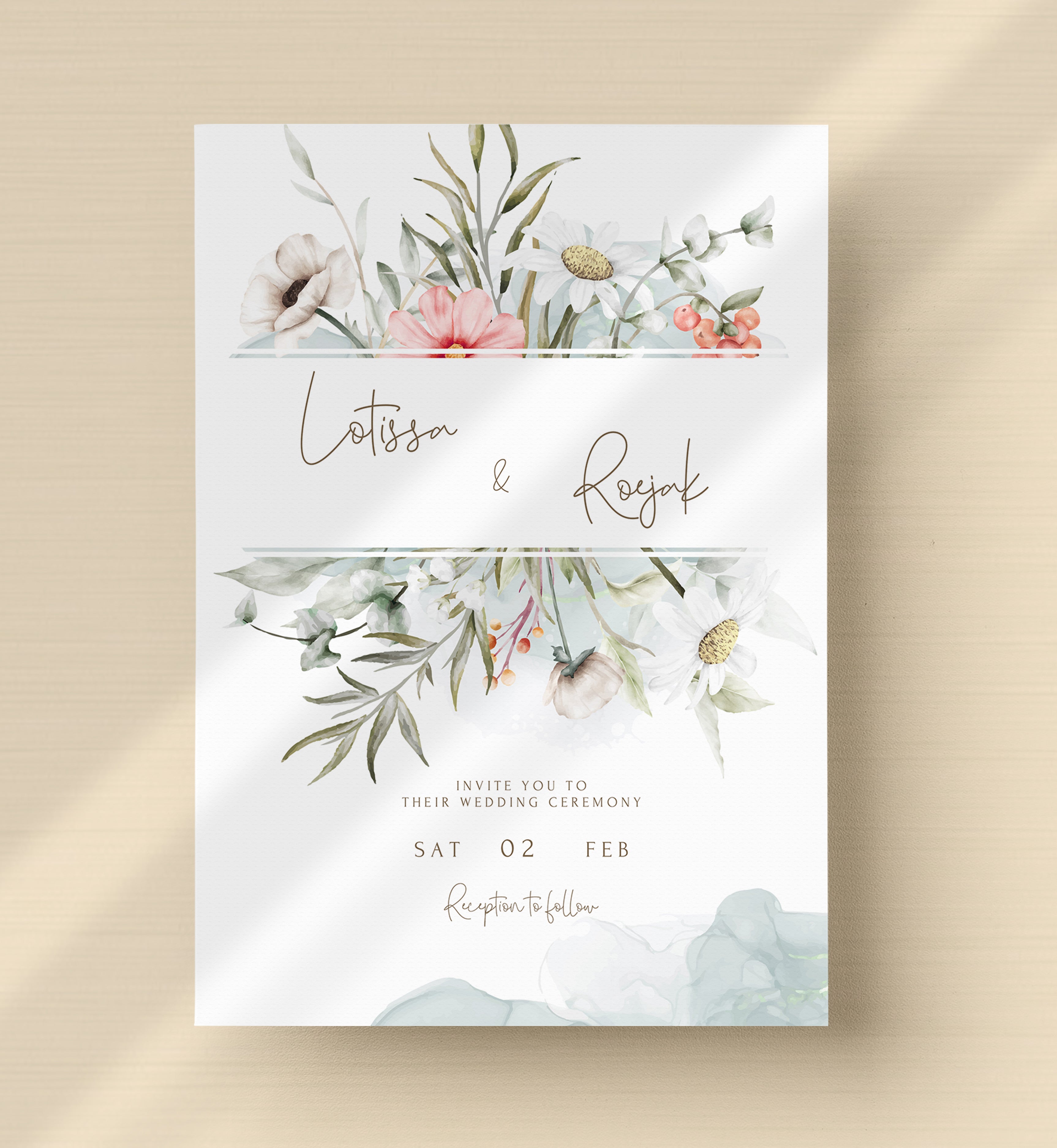 Wedding invitation bridal gift