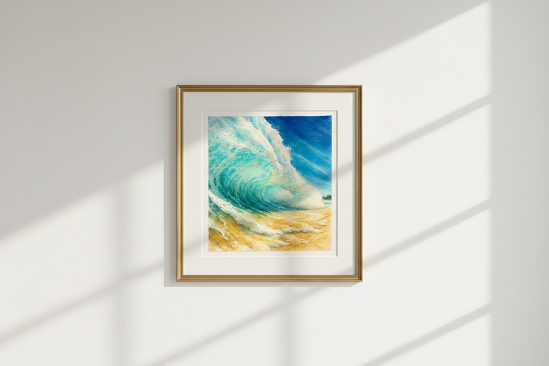 Modern Art Banner with Sea Wave