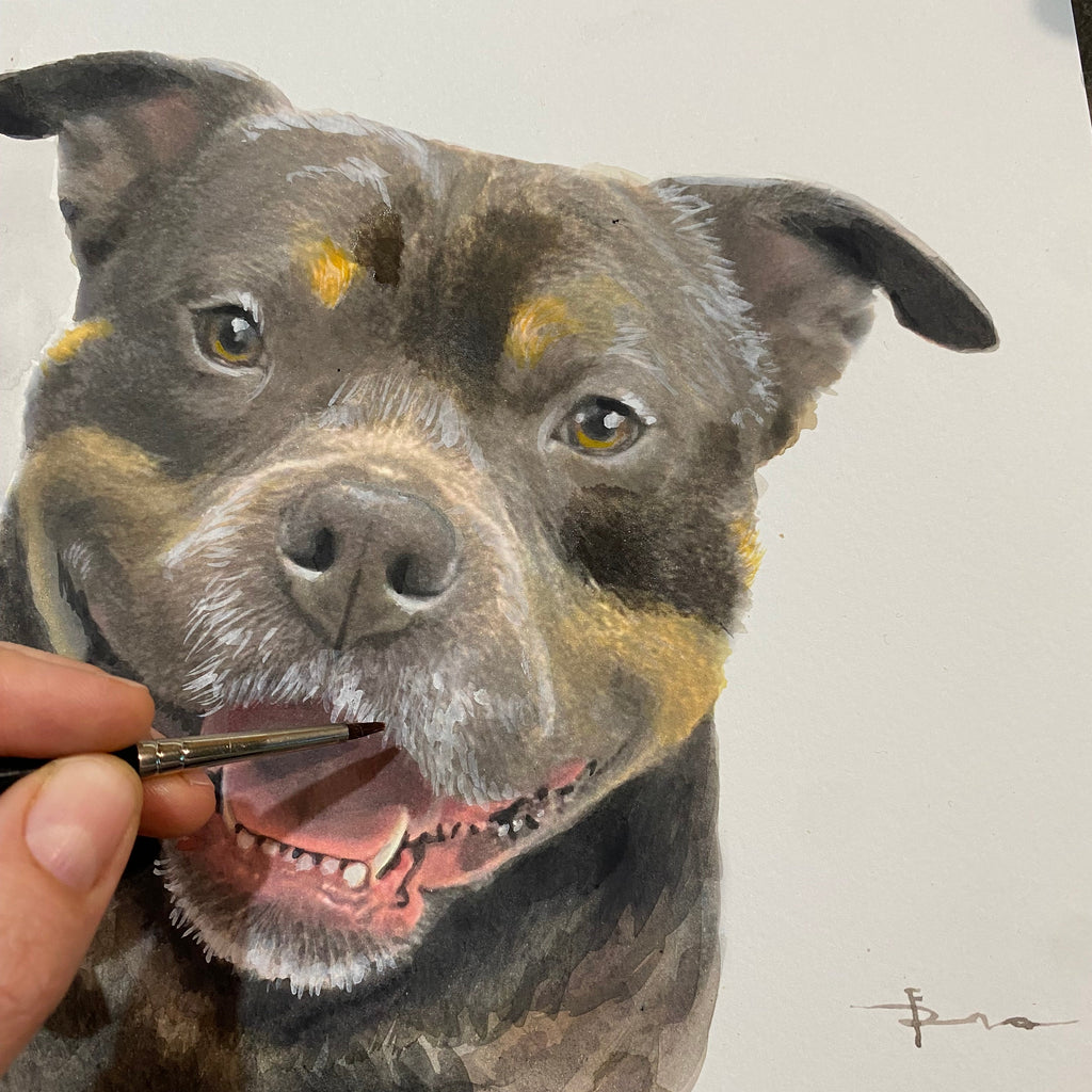 warercolor pet portrait