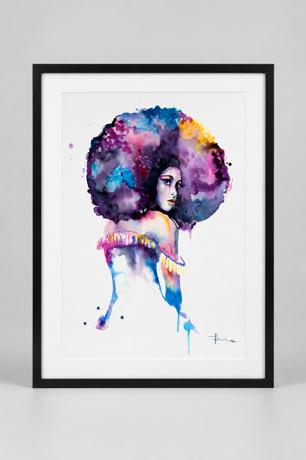 AfroAmerican Woman – Original Watercolor Painting, 18 × 24 inch
