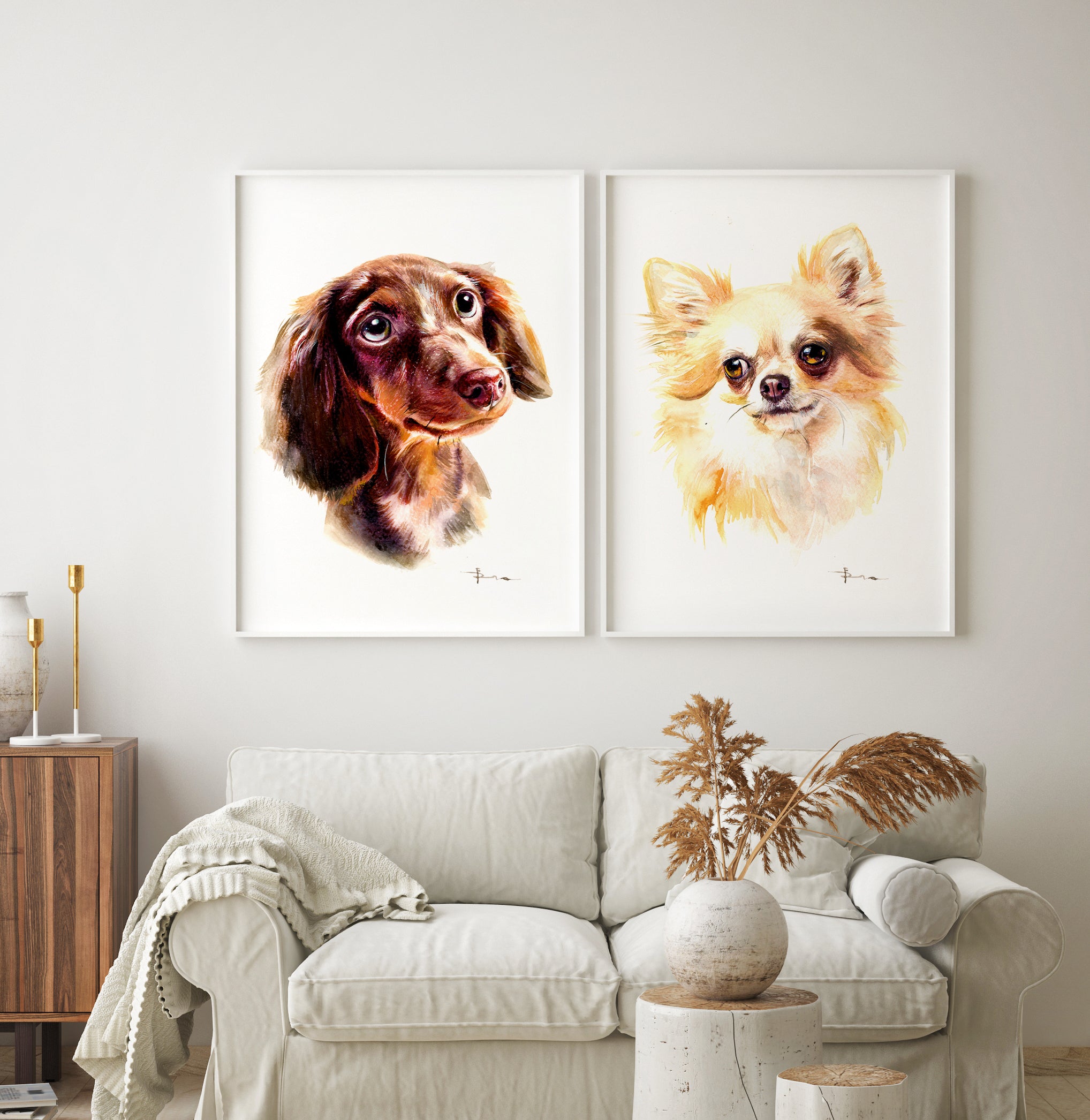 watercolor pet portraits set