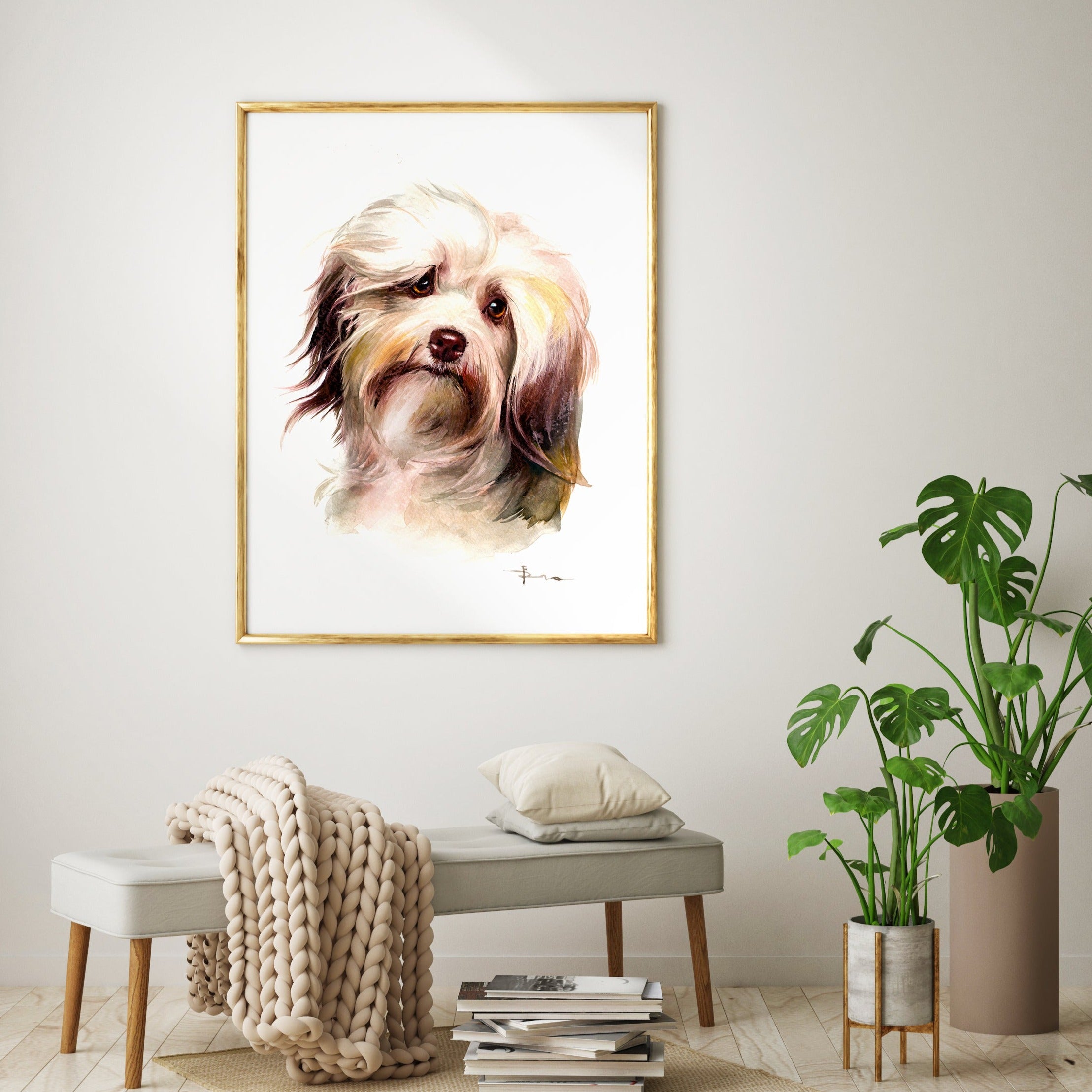 watercolor pet portrait memorial 